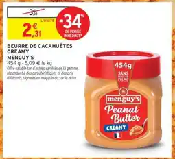 Intermarché Beurre De Cacahuètes Creamy Menguy's offre
