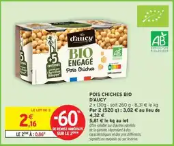 Intermarché POIS CHICHES BIO D'AUCY offre