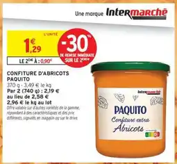 Intermarché CONFITURE D'ABRICOTS PAQUITO offre
