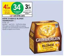 Intermarché BIÈRE D'ABBAYE BLONDE GRIMBERGEN offre