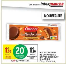 Intermarché Biscuit Beurre de Cacahuètes Nappés Chocolat Chabrior offre