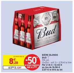 Intermarché Bière Blonde 'Bud' offre