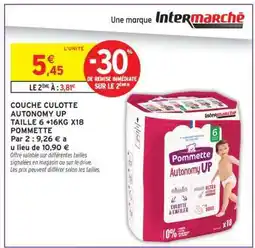 Intermarché COUCHE CULOTTE AUTONOMY UP TAILLE 6 +16KG X18 POMMETTE offre