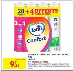 Intermarché PAPIER HYGIÉNIQUE CONFORT BLANC X28 LOTUS offre
