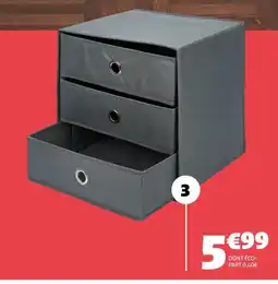 Gifi Rangement textile 3 tiroirs offre