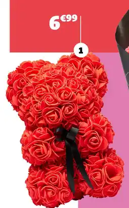 Gifi Ourson bouton de rose h. 23 cm offre