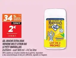 Netto Le petit marseillais - gel douche extra doux vergine bio et citron bio offre