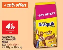 Netto Nestlé - poche recharge poudre cacaotée nesquik offre