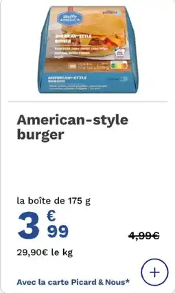 Picard American-style burger offre