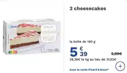 Picard 2 cheesecakes offre