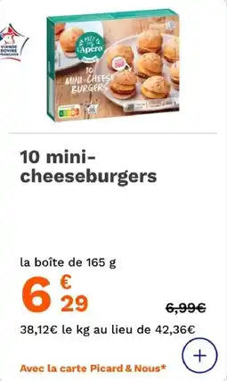 Picard 10 mini cheeseburgers offre