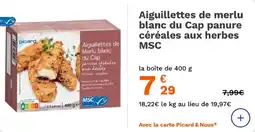 Picard Aiguillettes de merlu blanc du cap panure céréales aux herbes msc offre