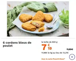 Picard 6 cordons bleus de poulet offre