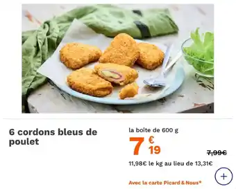 6 cordons bleus de poulet