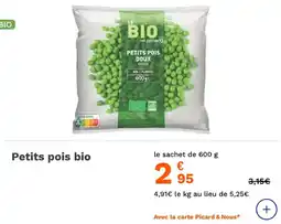 Picard Petits pois bio offre
