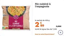 Picard Riz cuisiné à l'espagnole offre