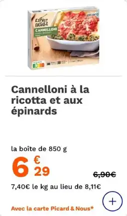Picard Cannelloni à la ricotta et aux épinards offre
