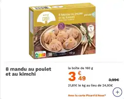 Picard 8 mandu au poulet et au kimchi offre