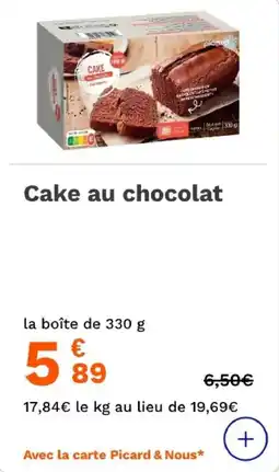 Picard Cake au chocolat offre