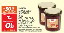 Netto Confiture extra de fraises 50% de fruits netto offre