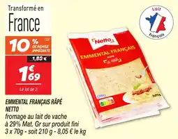 Netto Emmental français râpé netto offre