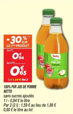 Netto 100% pur jus de pomme netto offre