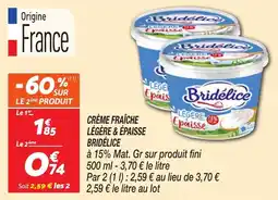 Netto Crème fraîche légère & épaisse bridélice offre