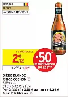 Intermarché Express Rince cochon - bière blonde offre