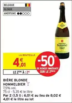 Intermarché Express Hommelbier - bière blonde offre