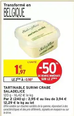 Intermarché Express Signal - tartinable surimi crabe saladelice offre
