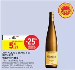 Intermarché Express Wolfberger - aop alsace blanc sec riesling offre