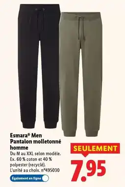 Lidl Esmara - men pantalon molletonne homme offre