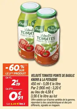 Netto Velouté tomates pointe de basilic knorr & la potagere offre