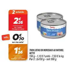 Netto Thon listao en morceaux au naturel netto offre