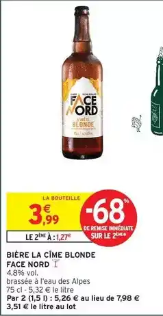 Intermarché Express Face nord - bière la cime blonde offre