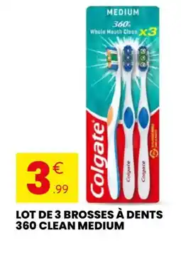 Stokomani Lot de 3 brosses à dents 360 clean medium offre