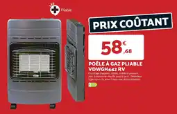 Bricomarché Poêle à gaz pliable vdwgh442 rv offre