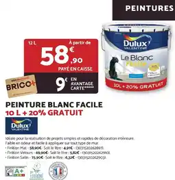Bricomarché Peinture blanc facile offre