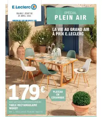 E.Leclerc Table Rectangulaire Woody offre