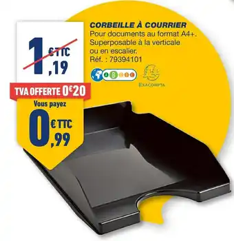 Bureau Vallée Exacompta corbeille à courrier offre