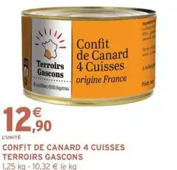 Intermarché Hyper Confit de canard 4 cuisses terroirs gascons offre