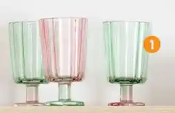 b&m Set de 3 verres sur pied colorés offre