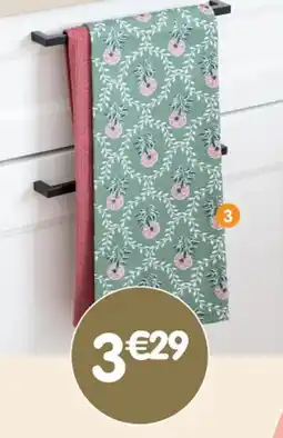 b&m Lot de 3 torchons rayés floral offre