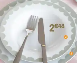 b&m Assiette creuse liseré côtelé offre