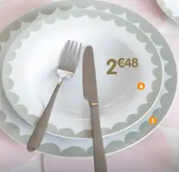 b&m Assiette plate liseré côtelé offre