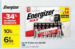 Carrefour Energizer Max AA Batteries offre