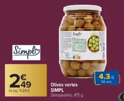 Carrefour Market Olives vertes SIMPL offre
