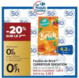 Carrefour Market Feuilles de Brick CARREFOUR SENSATION offre