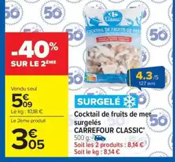 Carrefour Market Cocktail de fruits de mer surgelés CARREFOUR CLASSIC’ offre