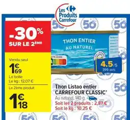 Carrefour Market Thon Listao entier CARREFOUR CLASSIC’ offre